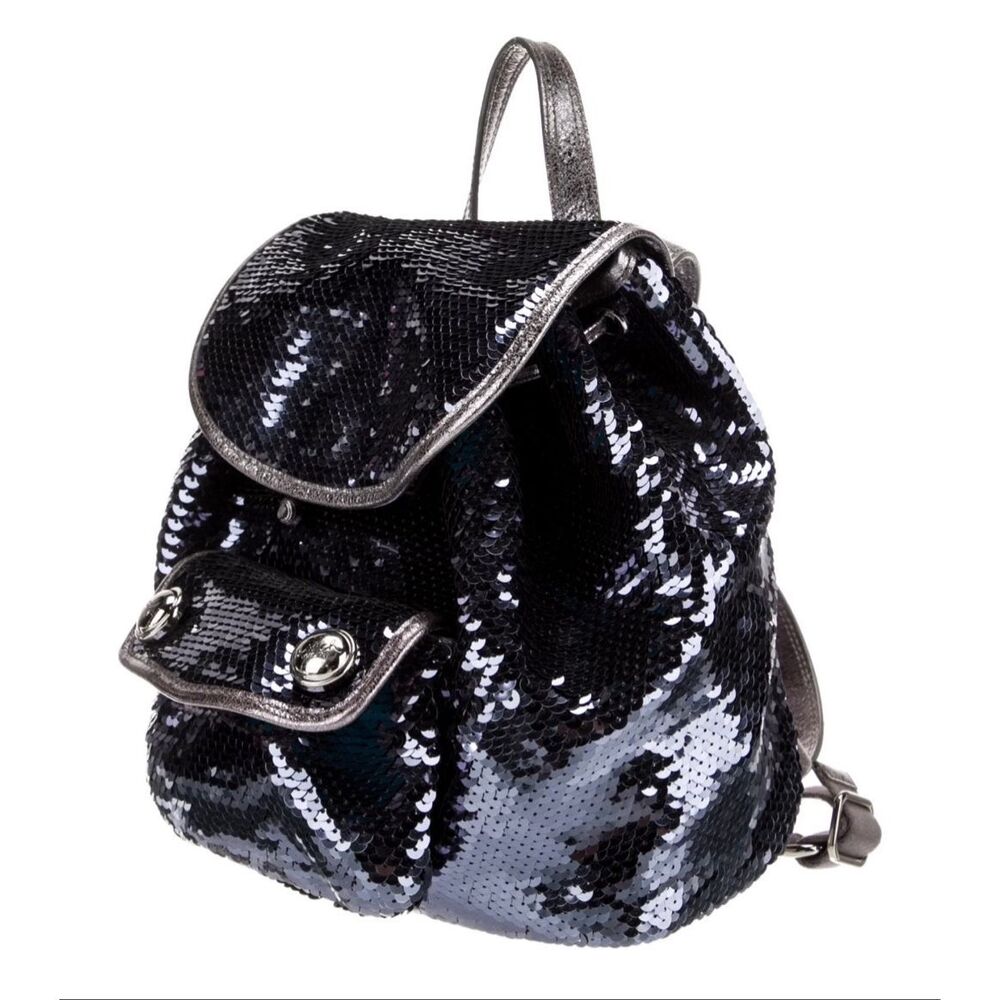 Coach vintage spotlight blue sequin Backpack minibag shoulder bag Y2K VTG - Picture 2 of 16